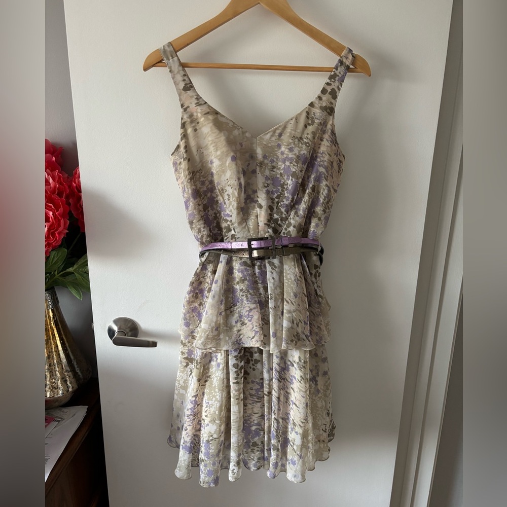Beautiful Floral Belted Summer Dress